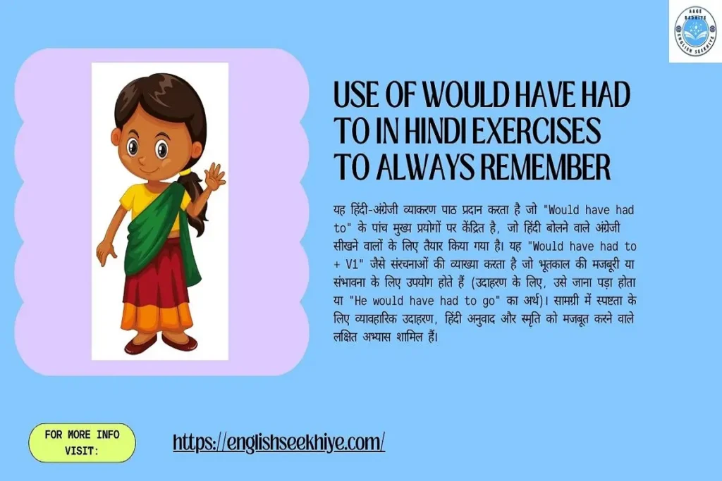 Use of would have had to in Hindi