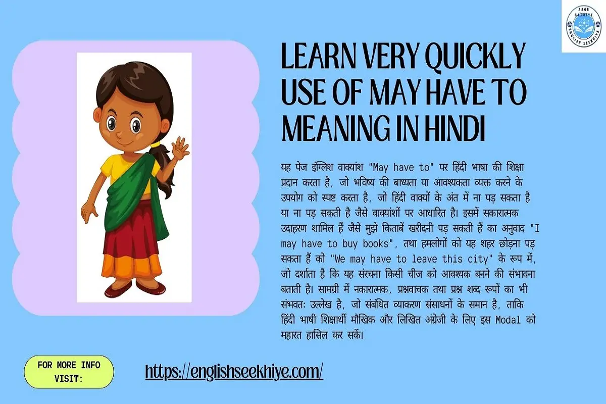 Learn Use of May have to Meaning in Hindi in Just 10 Minutes: Very Simple, Easy and Quick Guide