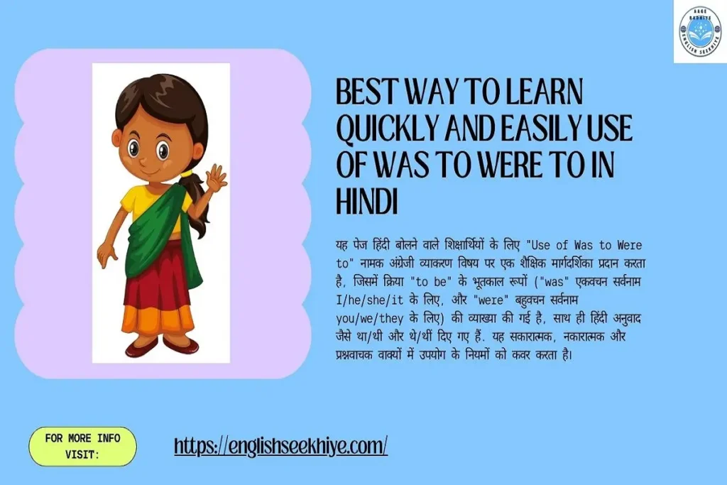 Use of was to were to in Hindi